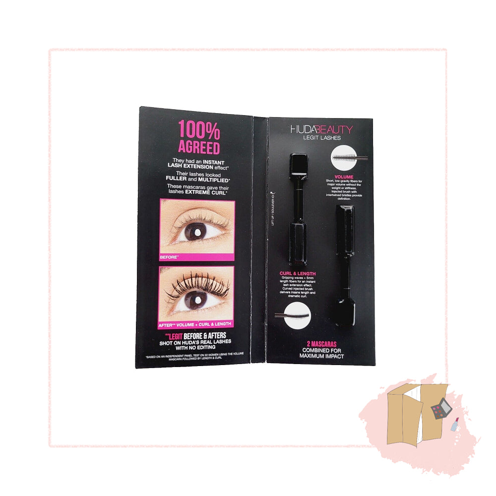 Huda Beauty Legit Lashes 2 x 1ml Sample Card