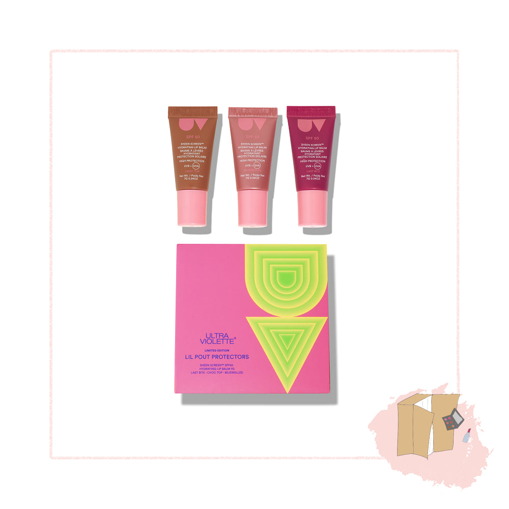 ULTRA VIOLETTE Lil Pout Protectors Sheen Screen SPF 50 Hydrating Lip Balm Set (3 x 7g)