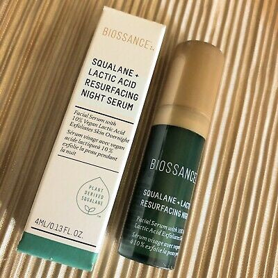 {4ml/10ml/15ml} Biossance Squalane + Lactic Acid Resurfacing Night Serum