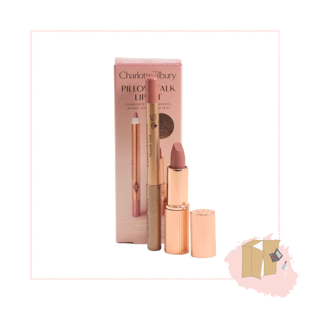 Charlotte Tilbury Pillow Talk Mini Matte Revolution Lipstick and Lip Cheat Lip Liner Mini Travel Size Duo Set